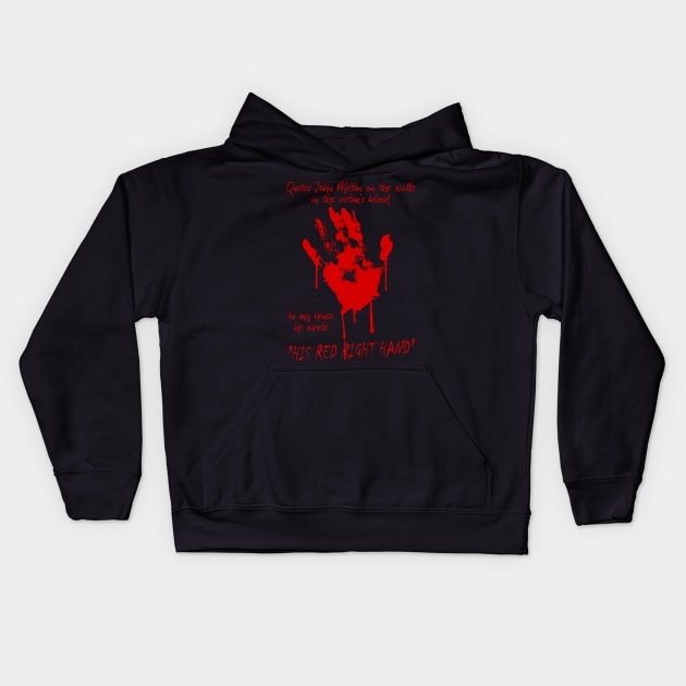Song Of Joy Red Right Hand Design Kids Hoodie by HellwoodOutfitters